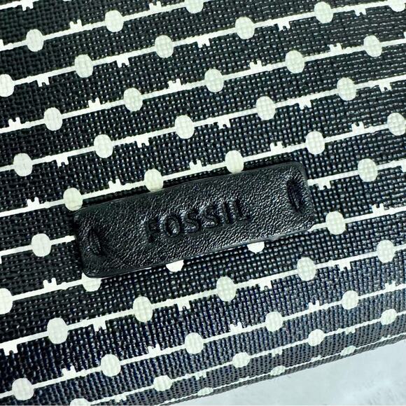 FOSSIL Fiona Black and White Polkadot Dot Crosssbody Bag Purse - Picture 6 of 10